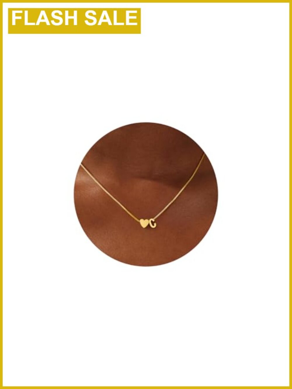 18K Gold Plated Heart Initial Necklace Dainty Letter A-Z Pendant Girls Jewelry